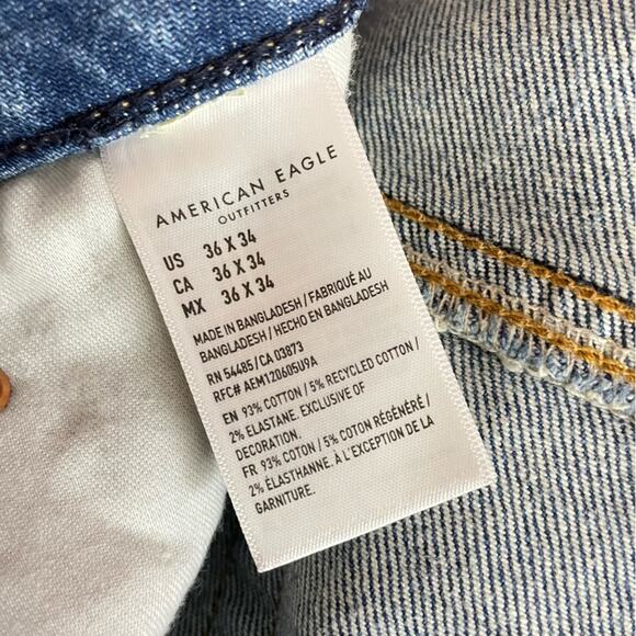American Eagle 90s Straight Leg Flex Stretch Denim Blue Jeans Mens 36 New nwt - Picture 12 of 14